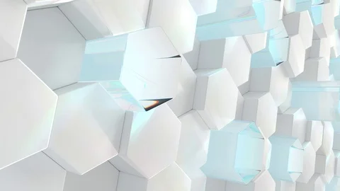 Hexagon background animation loop Stock Footage 106445504
