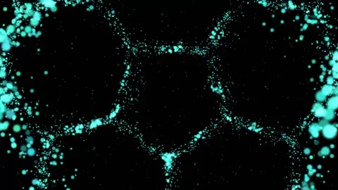 Hexagon background cyan Video stock 134397856