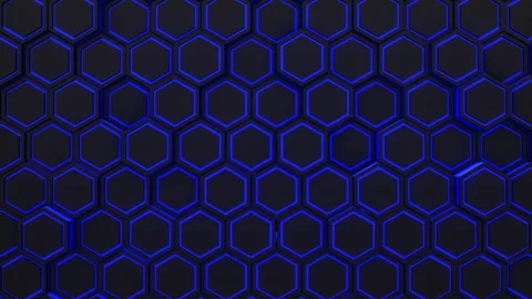 Hexagon background footage. Moving hexagons illuminated. Stock Footage 260433941