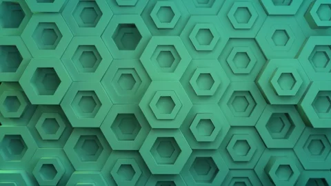 Hexagon background loop 4k - cyan big v1 - geometric pattern Stock Footage 102822047