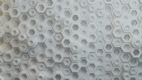 Hexagon background loop 4k - white middle v1 - geometric pattern Stock Footage 102823982