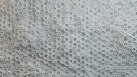Hexagon background loop 4k - white small v1 - geometric pattern Stock Footage 102824658