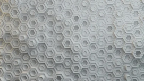 Hexagon background loop 4k - white middle v2 - geometric pattern Stock Footage 102830988