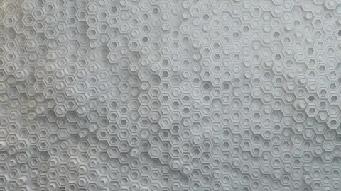Hexagon background loop 4k - white small v2 - geometric pattern Stock Footage 102831137