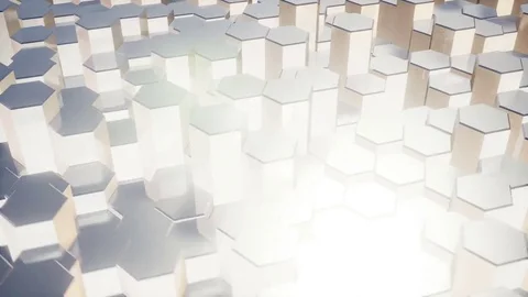 Hexagon Background Loop Full HD 3d Render Stock Footage 69723617