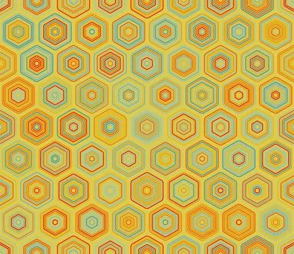 Hexagon Background. Rounded stacked hexagons mosaic pattern. Hexagonal cell.. Stock Illustration