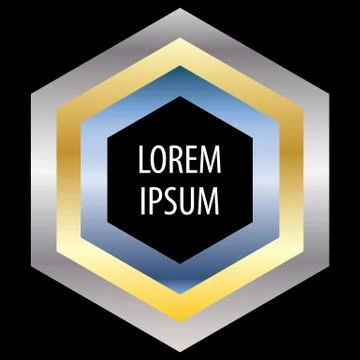 Hexagon background for text. The metal form. Abstract logo. Vector illustrations Stock Illustration