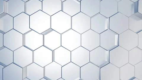 Hexagon background video, abstract light gray geometric hexagonal 4k looping Stock Footage 308299089