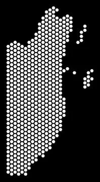 Hexagon Belize Map Stock Illustration