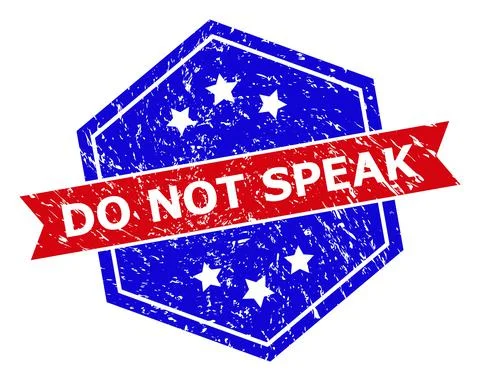 Hexagon Bicolor DO NOT SPEAK Watermark with Rubber Texture Stock Illustration