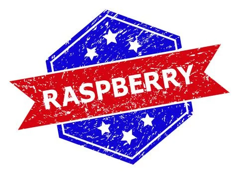 Hexagon Bicolor RASPBERRY Rubber Stamp with Rubber Texture Illustrazione stock