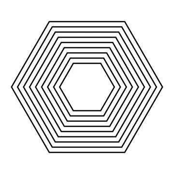 Hexagon Black few hexagones vector illustration. One in one. Stock Illustration