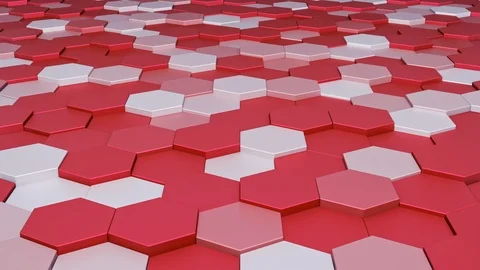 Hexagon blue texture hopping, 4k background, cg animation stock loop video, Video stock 113830301
