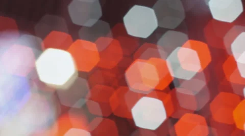 Hexagon Bokeh Background Red White Particles Stock Footage 47346792