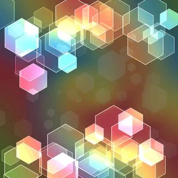Hexagon bokeh Stock Illustration
