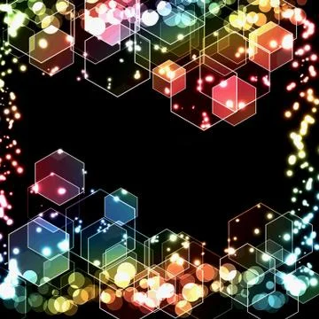 Hexagon bokeh Stock Illustration