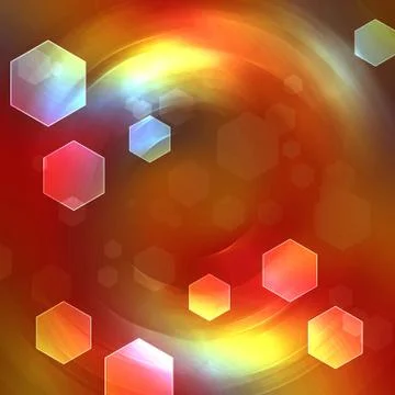 Hexagon bokeh Stock Illustration