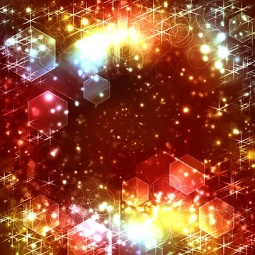 Hexagon bokeh Stock Illustration