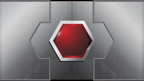 Hexagon box button green screen background with fire Stock Footage 270886016