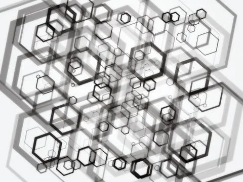 Hexagon bubbles abstract background on white Stock Illustration