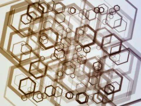 Hexagon bubbles abstract background on white Stock Illustration