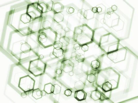 Hexagon bubbles abstract background on white Stock Illustration