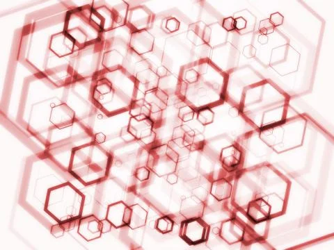 Hexagon bubbles abstract background on white Stock Illustration