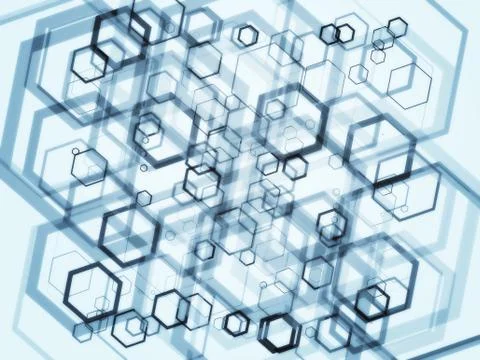 Hexagon bubbles abstract background on white Stock Illustration