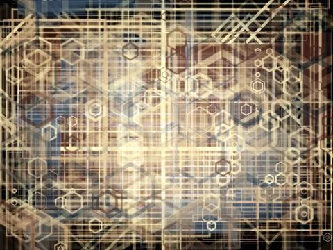 Hexagon bubbles on dark background Stock Illustration