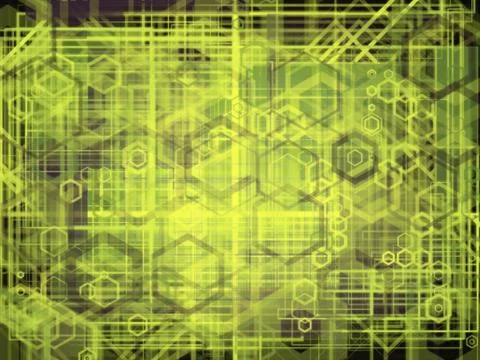 Hexagon bubbles on dark background Stock Illustration