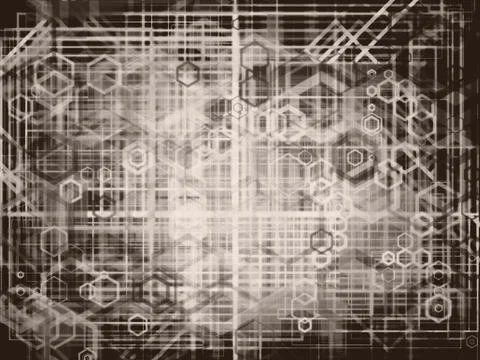 Hexagon bubbles on dark background Stock Illustration