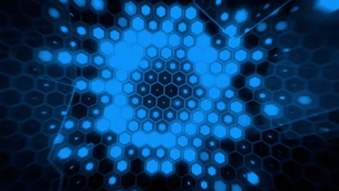Hexagon can back blue blue Stock Footage 200975649