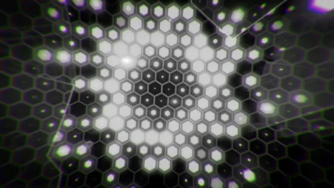Hexagon can back blue Stock-Footage 200975924