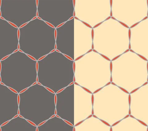 Hexagon cells, geometrical seamless pattern. Creative colored grid. Grey or Stock Illustration