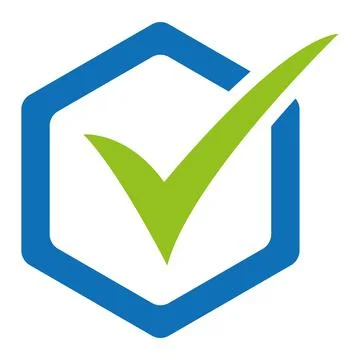 Hexagon Check Mark, Check List Icon Vector Template Illustrazione stock
