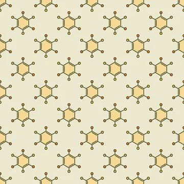Hexagon Chemical Formula vector creative Seamless Pattern イラスト素材