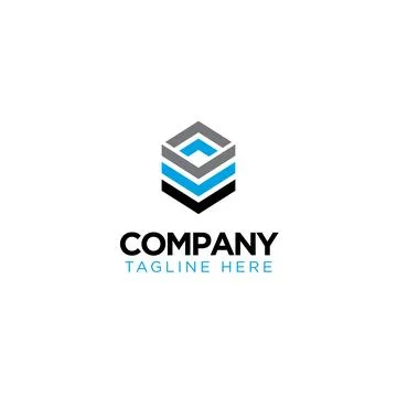 Hexagon Chevron Abstract Cube Logo Icon Ilustração Stock