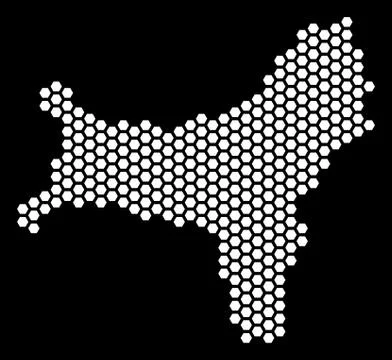 Hexagon Christmas Island Map Stock Illustration