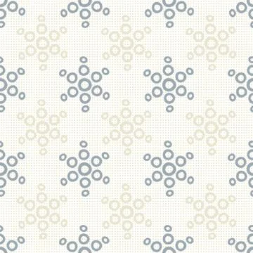 Hexagon circle seamless pattern on dotted background - fabric textile designs Stock Illustration