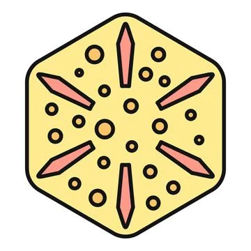 Hexagon cracker food snack flat icon illustration Stock Illustration