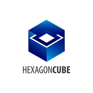 Hexagon cube logo concept design. Symbol graphic template element Illustrazione stock