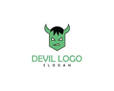 Hexagon Demon Logo for Brand vector and editable	 Stock Illustration