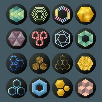 Hexagon design geometric elements honeycombs abstract geometric modern business Illustrazione stock