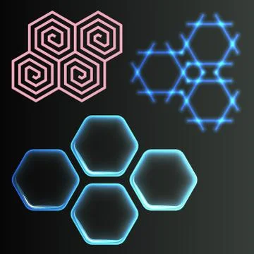 Hexagon design geometric elements honeycombs abstract geometric modern business Illustrazione stock