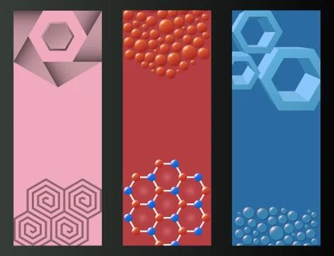 Hexagon design geometric flayer elements honeycombs abstract geometric modern Stock Illustration