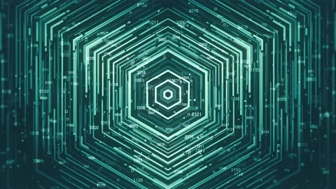 Hexagon Digital Data Background Stock Footage 152948358