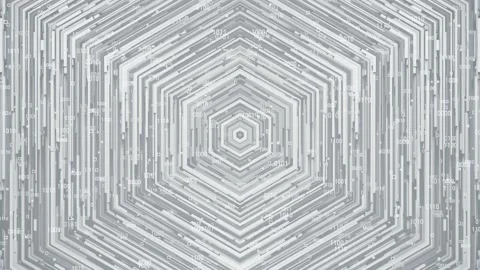 Hexagon Digital Data White Background Stock Footage 152948440