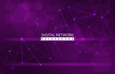 Hexagon Digital Network Connection Internet Computer Technology Background 스톡 일러스트