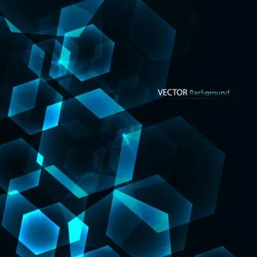 Hexagon Digital Technology Blue Background Stock Illustration