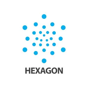Hexagon dot logo concept design. Symbol graphic template element Stock Illustration